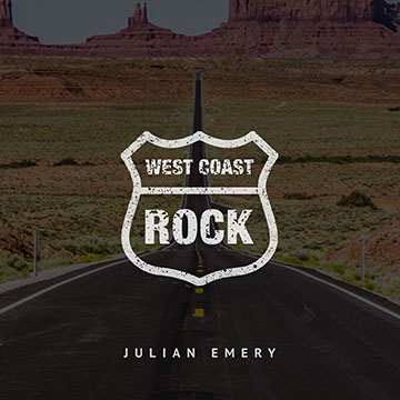 'West Coast Rock' emblem overlaid on a large American highway
